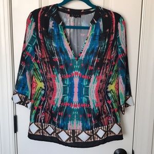 Glam Multicolor 3/4 Sleeve Blouse